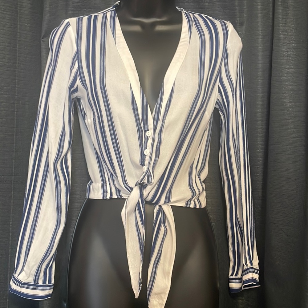 Lovers and friends stripped front tie top